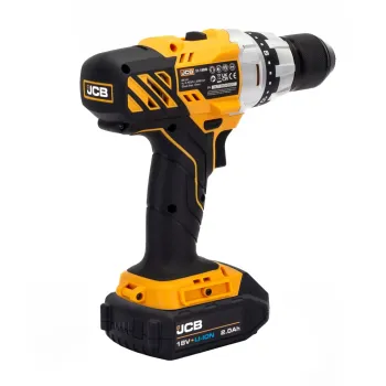 Дрель-шуруповерт аккумуляторная (JCB-18DD-B-E) 18V, max 45Nm в комплекте с зарядным устройством (JCB-18VFC-E) 2.4A и батареей аккум(JCB-20LI-E) 2.0AH