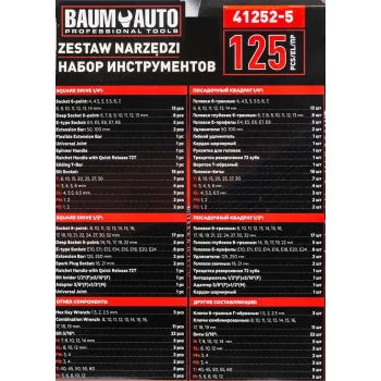 Набор инструментов 125пр. 1/4'', 1/2''(6гр.)
