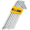 Набор ключей TORX Г-образных длинных с отверстием 7пр.(Т10Н,Т15Н,Т20Н,Т25Н,Т27Н,Т30Н,Т40Н) в пластиковом держателе