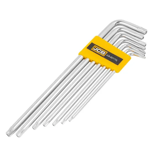 Ключи Г-образные TORX экстра длинные, набор 7пр. (Т10Н, Т15Н, Т20Н, Т25Н, Т27Н, Т30Н, Т40Н-с отверстием)