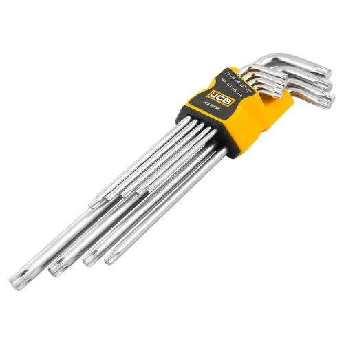 Набор ключей Г-образных TORX экстра длинных 9пр.(Т10, Т15, Т20, Т25, Т27, Т30, Т40, Т45, Т50)в пластиковом держателе