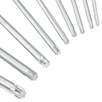 Набор ключей Г-образных TORX экстра длинных 9пр.(Т10, Т15, Т20, Т25, Т27, Т30, Т40, Т45, Т50)в пластиковом держателе