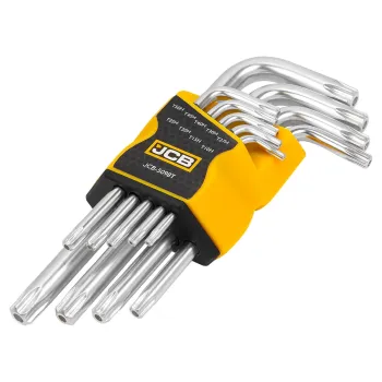 Ключи Г-образные TORX с отверстием, набор 9пр. (Т10Н, Т15Н, Т20Н, Т25Н, Т27Н, Т30Н, Т40Т, Т45Н, Т50Н)