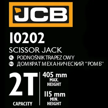 Домкрат механический ''ромб''2т (H min 115мм, H max 405мм, длина в слож. виде 400мм) в водоотталк.чехле с рукояткой 390мм