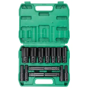 Набор головок глубоких 15пр.1/2'' (6-гр.)(8, 10,12-17,19,21,22,24,27,30,32мм), в пласт.кейсе