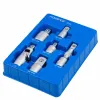Набор адаптеров 6пр(3/8''(F)x1/2''(M),1/2''(F)x3/8''(M),1/2''(F)x3/4''(M),3/4''(F)x1/2''(M),удлинитель 125мм, кардан 1/2''),в ложементе