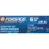 Набор адаптеров 6пр(3/8''(F)x1/2''(M),1/2''(F)x3/8''(M),1/2''(F)x3/4''(M),3/4''(F)x1/2''(M),удлинитель 125мм, кардан 1/2''),в ложементе