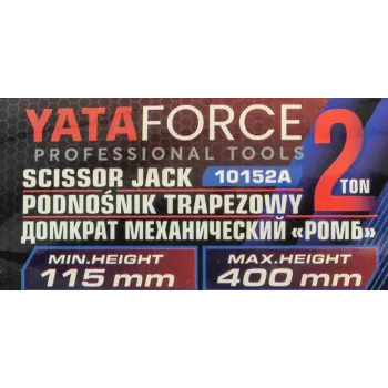 Домкрат механический ''ромб' 2т (hmin115мм, hmax 400мм, L-420мм) в водоотталкивающем чехле в комплекте с ключом трещоточным