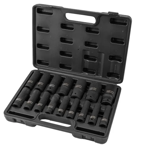 Головки ударные, набор 16пр., 1/2''(10-19, 21, 22, 24, 27, 30, 32мм, 6гр.)