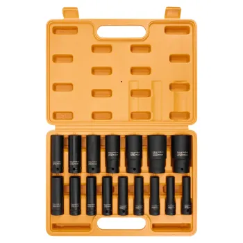 Набор головок ударных глубоких 16пр. 1/2'' 6гр.(10-19,21,22,24,27,30,32мм)в кейсе