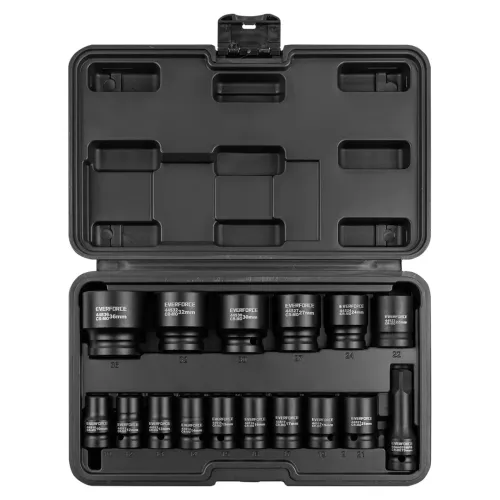 Набор головок ударных коротких 16пр.1/2''(6-гр.)(10,12-17,19,21,22,24,27,30,32мм(36мм-12гр)+удлинитель 75мм),в кейсе