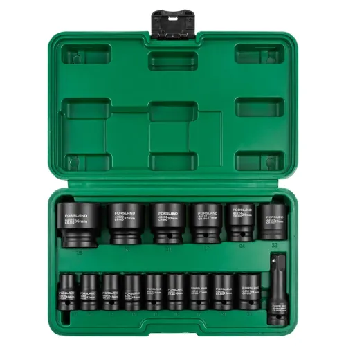 Набор головок ударных коротких 16пр.1/2''(6-гр.)(10,12-17,19,21,22,24,27,30,32мм(36мм-12гр)+удлинитель 75мм),в кейсе