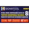 Индикатор компрессии бензинового двигателя 8пр.(0-20Bar, М10х1.0, М12х1.25, М14х1.25, М18х1.5 + 2 жестких прижимных адаптера-переходника),в кейсе