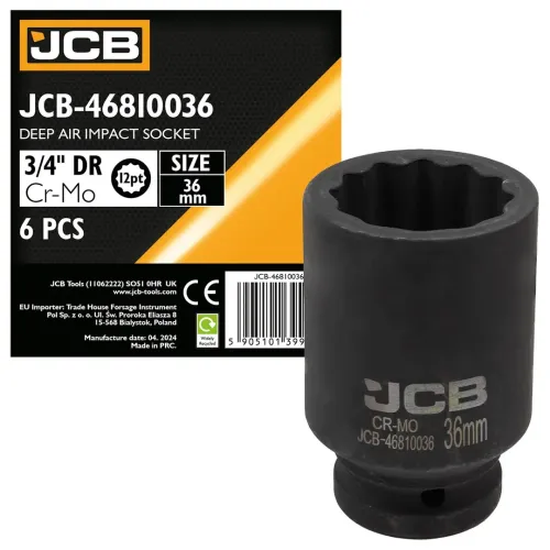 Головка ударная глубокая 36мм (12гр.), 3/4''
