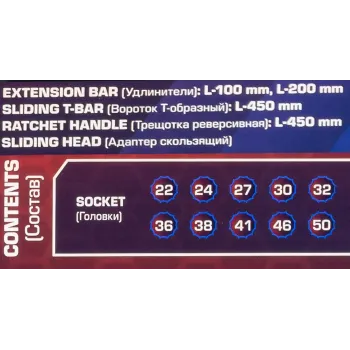 Набор инструментов 15пр. 3/4''(12гр.)