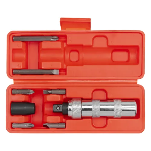 Отвертка ударная с набором бит и адаптером 8пр.