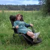 Шезлонг складной (черный)(1780х670х300мм, макс. нагрузка 200кг)