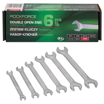 Ключи рожковые, набор 6пр. (6х7, 8х9, 10х11, 12х13, 14х15, 16х17мм)