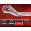 Ключи накидные, отогнутые на 75град., набор 6пр. (6х7, 8х9, 10х11, 12х13, 14х15, 16х17мм)