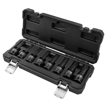 Набор головок-бит SPLINE ударных 8пр.,1/2''(M5, M6, M8, M10, M12, M14, M16, M18), в пласт.кейсе