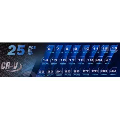 Набор ключей комбинированных 25пр.