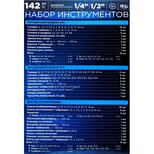 Набор инструментов 142пр.