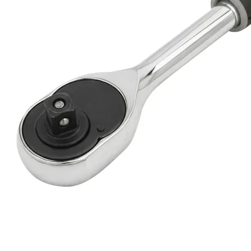 Трещотка реверсивная с двухкомпонентной резиновой рукояткой 3/8'' (длина 205мм, 24зуб, оцинков. покрытие с доп. термообработкой)