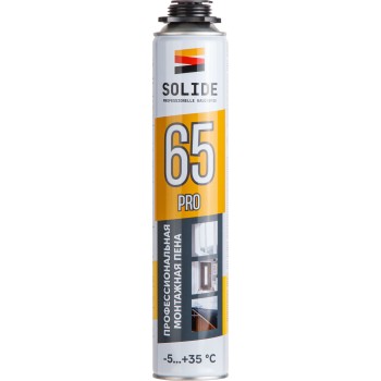 Пена монтажная профессиональная всесезонная SOLIDE Foam Pro 65 (750мл)