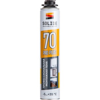 Пена монтажная профессиональная всесезонная SOLIDE Foam Pro Plus 70 (750мл)