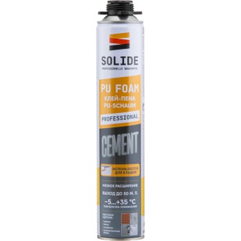 Клей-пена полиуретановая професс. SOLIDE Cement (850 мл)