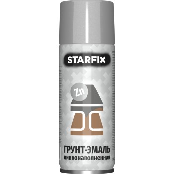 Грунт-эмаль цинконаполненная STARFIX серебристая, 520 мл