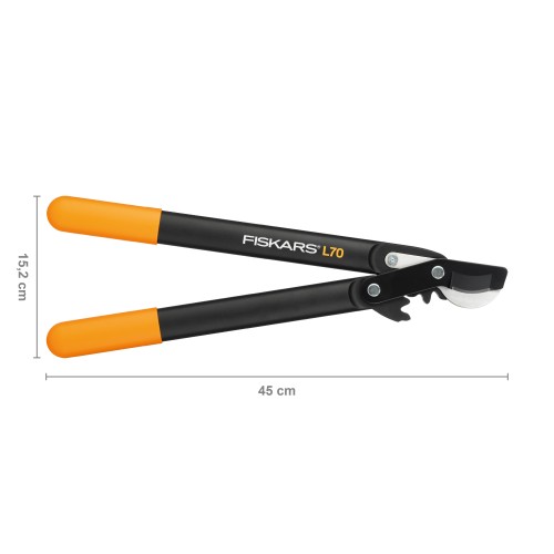 Сучкорез плоскостной L70 FISKARS PowerGear с загнутыми лезвиями малый