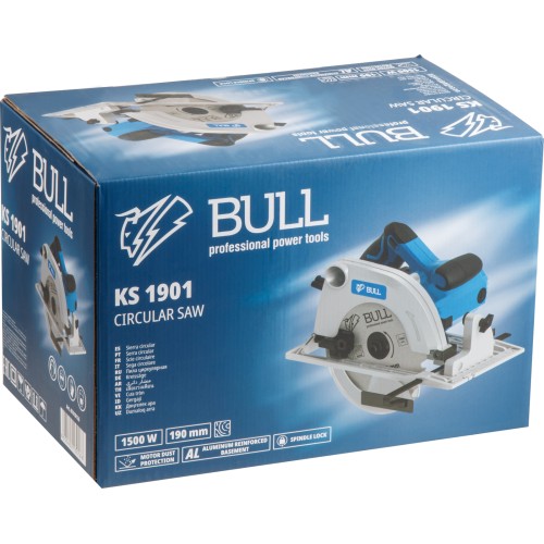 Циркулярная пила BULL KS 1901 1500 Вт, 190х30 мм, до 66 мм