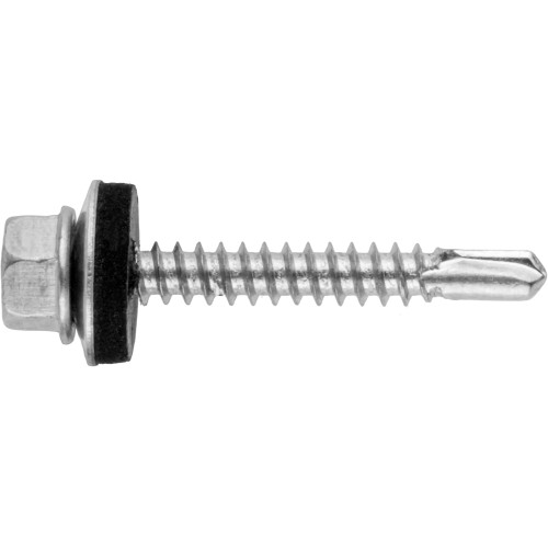 Саморез кровельный 4.8х29 мм цинк, шайба с прокл., PT3 (80 шт в пласт. конт.) STARFIX