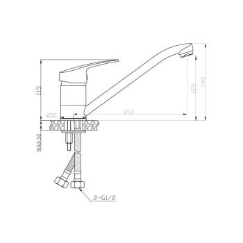 Смеситель для кухни (Lt) D40, серия XAN AV Engineering