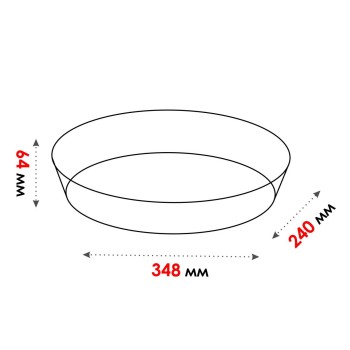 Форма из жаропрочного стекла, 3.0 л, овальная, 348х240х64 мм, PERFECTO LINEA