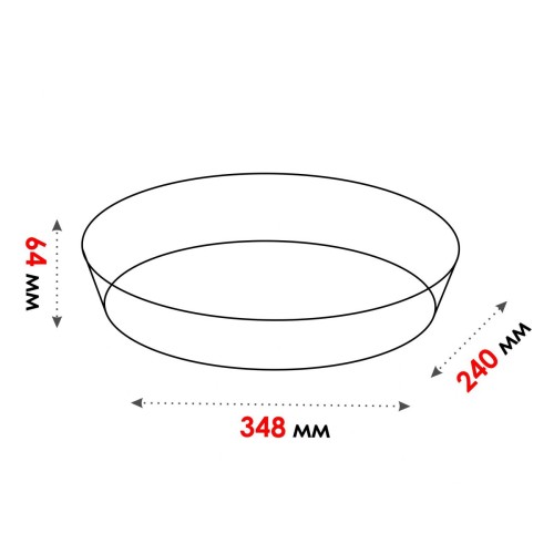 Форма из жаропрочного стекла, 3.0 л, овальная, 348х240х64 мм, PERFECTO LINEA
