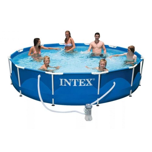 Каркасный бассейн Metal Frame, круглый, 366х76 см + фильтр-насос 220 В, INTEX