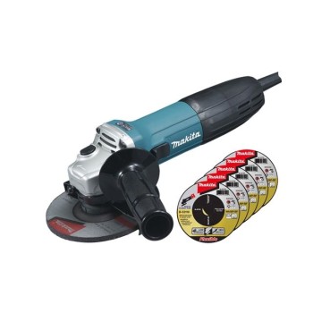 Одноручная углошлифмашина MAKITA GA 5030 X3 + 5 отрезных кругов
