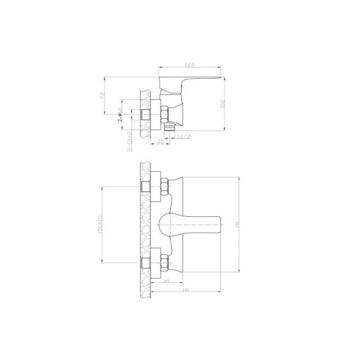 Смеситель для душа (Lt) D35, серия JAR AV Engineering