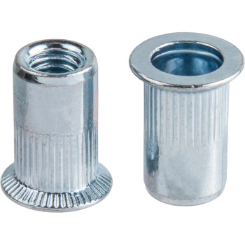 Заклепка резьбовая М4 потай бортик, белый цинк (500 шт в карт. уп.) STARFIX
