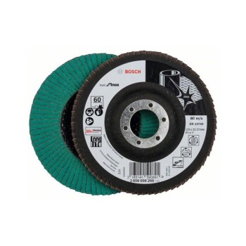 Круг лепестковый 115х22.2 мм P60 плоский BEST FOR INOX BOSCH