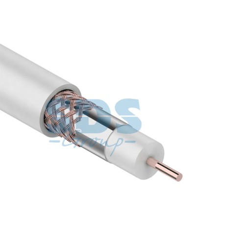 Кабель RG-6U+Cu (75 Ом), Cu/Al/Cu 48 % (бухта 100 м) белый PROconnect