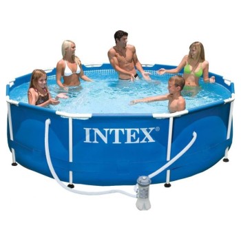 Каркасный бассейн Metal Frame, круглый, 305х76 см + фильтр-насос 220 В, INTEX