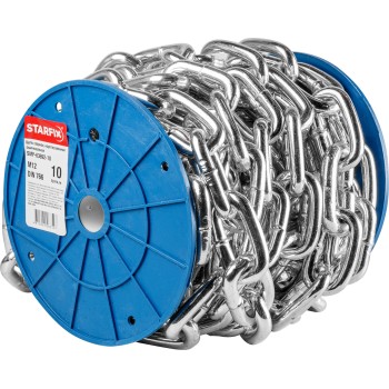 Цепь сварная короткозвенная, оцинк. М12 DIN 766 (бухта 10 м) STARFIX