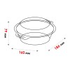 Кастрюля из жаропрочного стекла, 0.7 л, с крышкой, 186х160х79 мм, PERFECTO LINEA