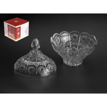 Конфетница стеклянная с крышкой, 170 мм, Мэй-жи (Mey-ji), SAKURA