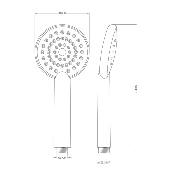 Душевая лейка, 1-функц. AVSSS-007 AV Engineering
