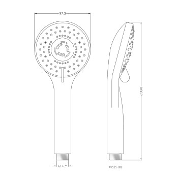 Душевая лейка, 3-функц. AVSSS-008 AV Engineering