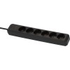Удлинитель 1.5м (6 роз., 3.3кВт, с/з, ПВС) черный Brennenstuhl Eco-Line